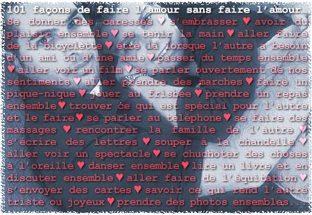101 façons de faire l'amour sans faire l'amour…